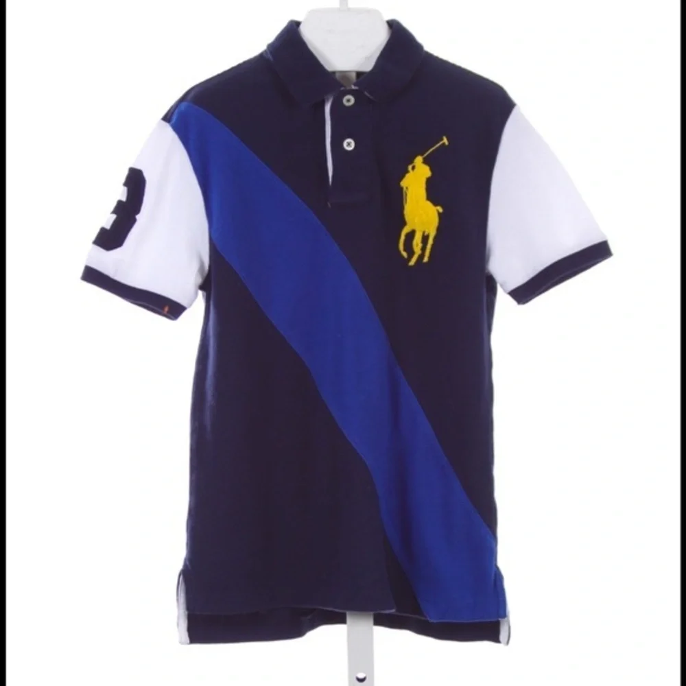 Vintage kids POLO BY RALPH LAUREN KNIT NAVY AND BLUE TOP size 24 months